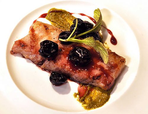 Sous Vide Pork Belly with Cherry Compote