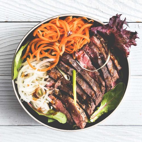 Spicy Teriyaki Sous Vide Skirt Salad Bowl